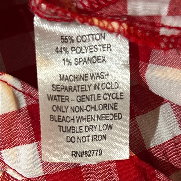 Rebecca Malone Red and White Checkered Blouse - Picture 5 of 6